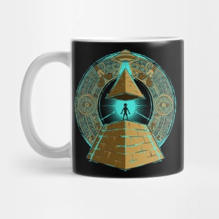 Pyramid alien illustration Mug